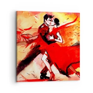 Canvastavla - Bild på duk - Passionens lila rytm - 70x70 cm