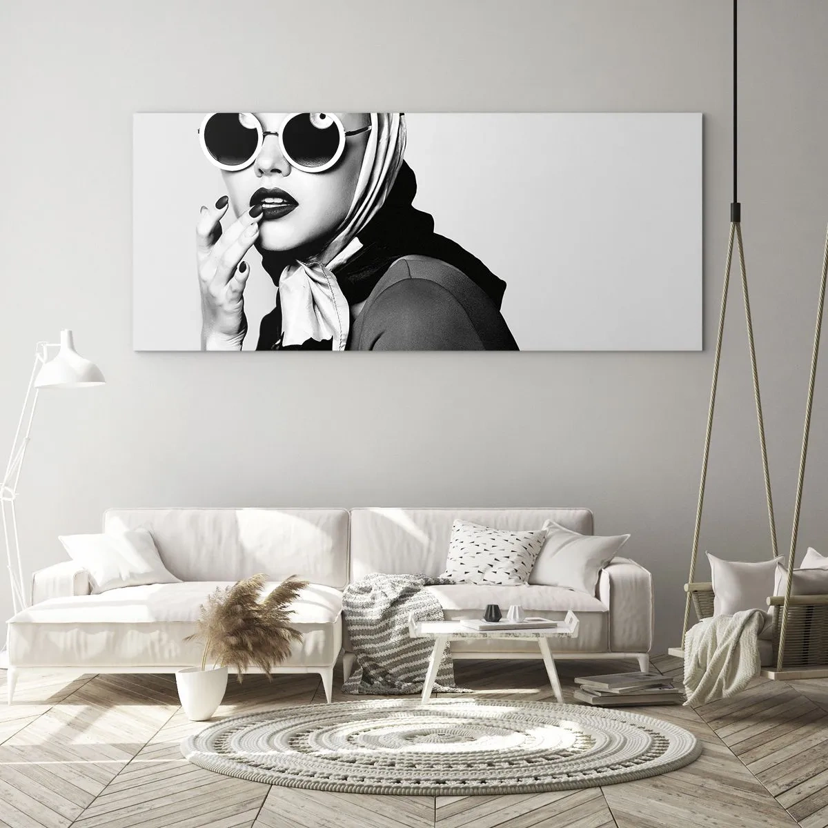 Glastavla - Bild på glas - Hälsningar från 60-talet - 100x40 cm