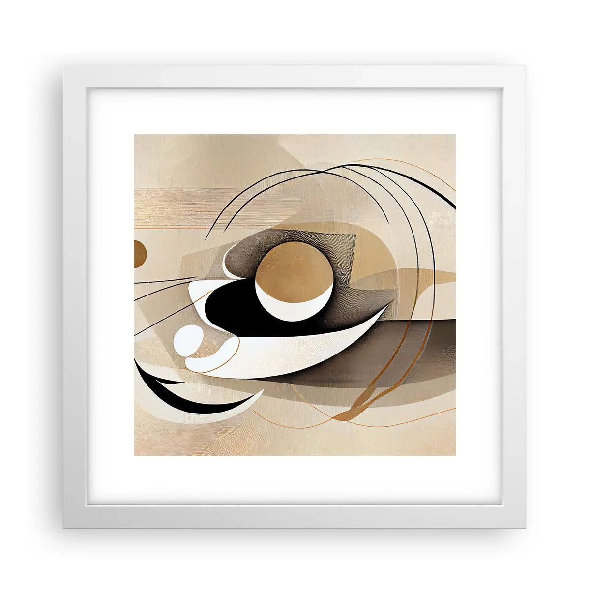 Affisch i vit ram - Komposition: essensen av saker och ting - 30x30 cm
