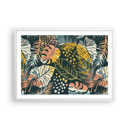 Affisch i vit ram - Lövfantasi - 70x50 cm