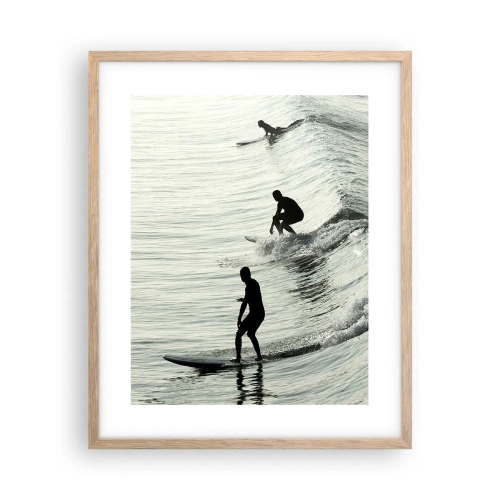 Affisch i ram av ljusek - Att möta vågen - 40x50 cm