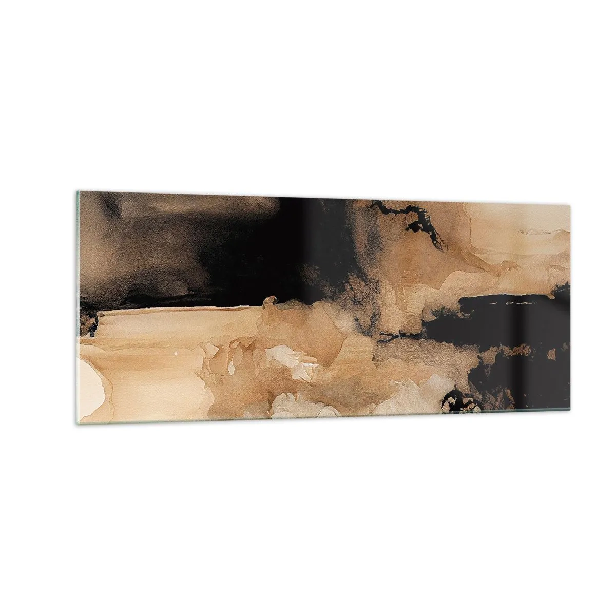 Glastavla - Bild på glas - Intrigerande abstraktion - 100x40 cm