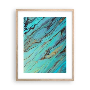 Affisch i ram av ljusek - Turkost tidvatten - 40x50 cm
