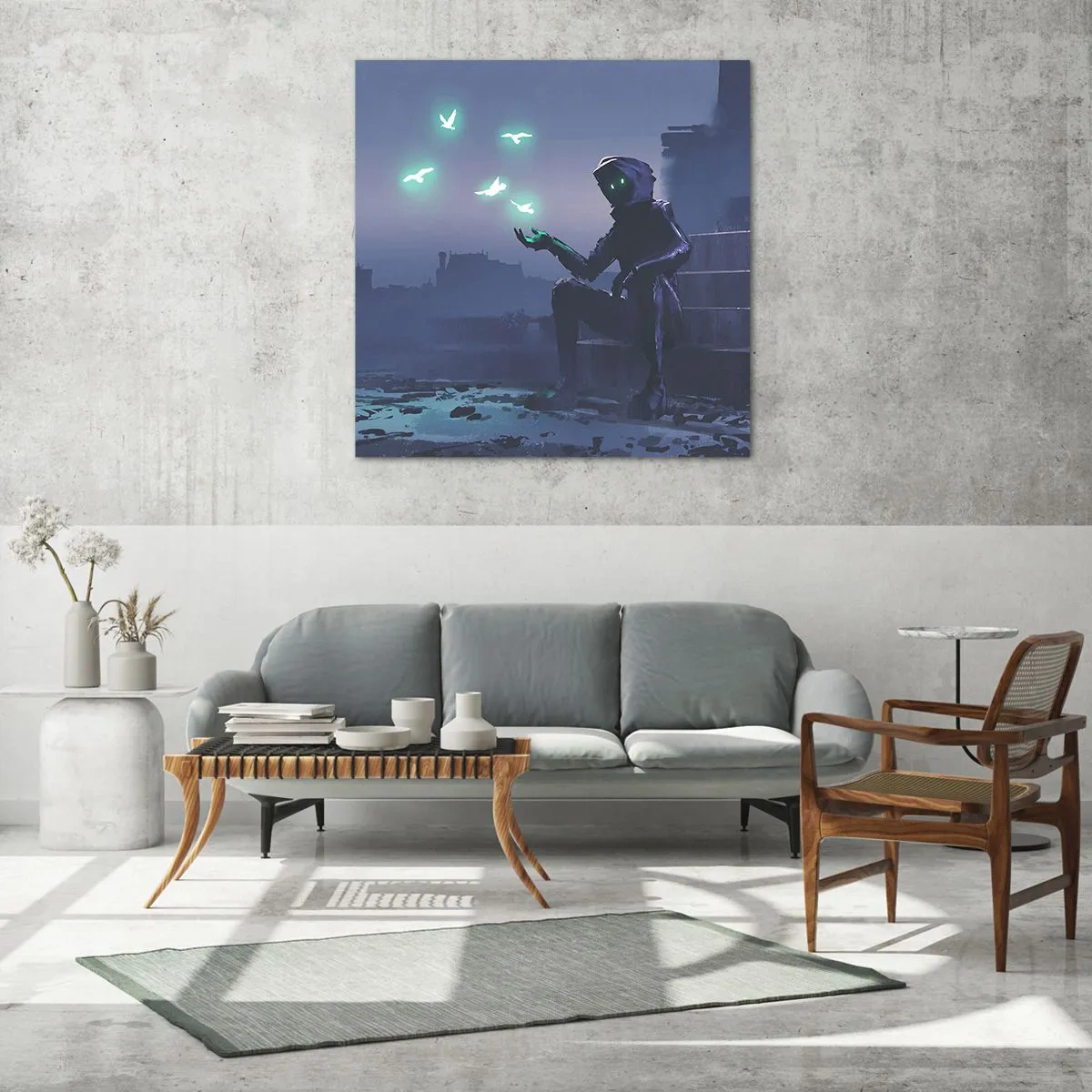 Glastavla - Bild på glas - Livet kommer tillbaka - 50x50 cm