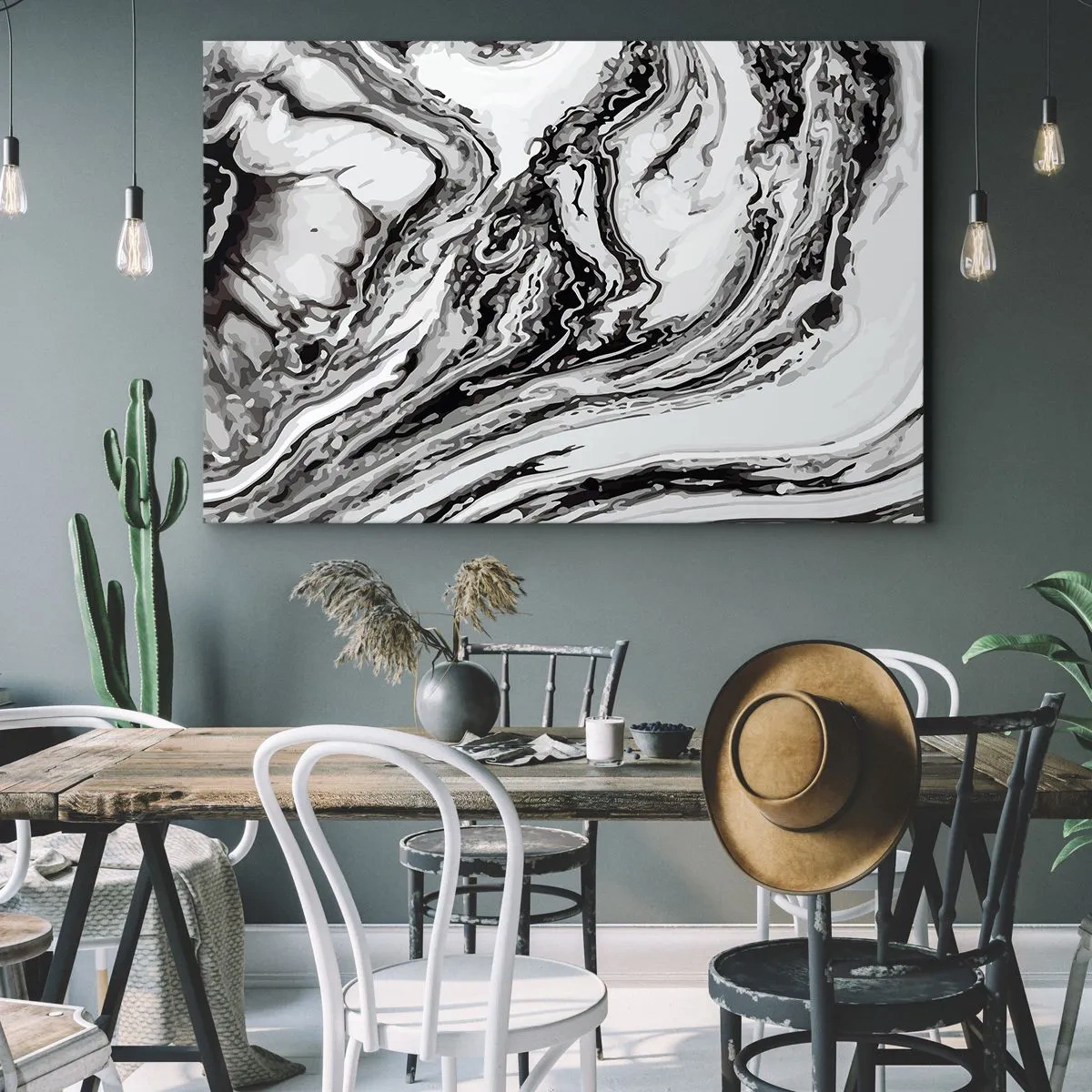 Canvastavla - Bild på duk - I början var det kaos - 100x70 cm