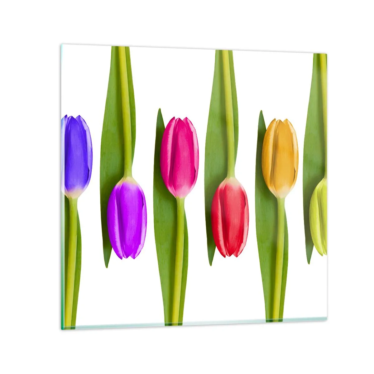 Glastavla - Bild på glas - Regnbågskomposition - 30x30 cm
