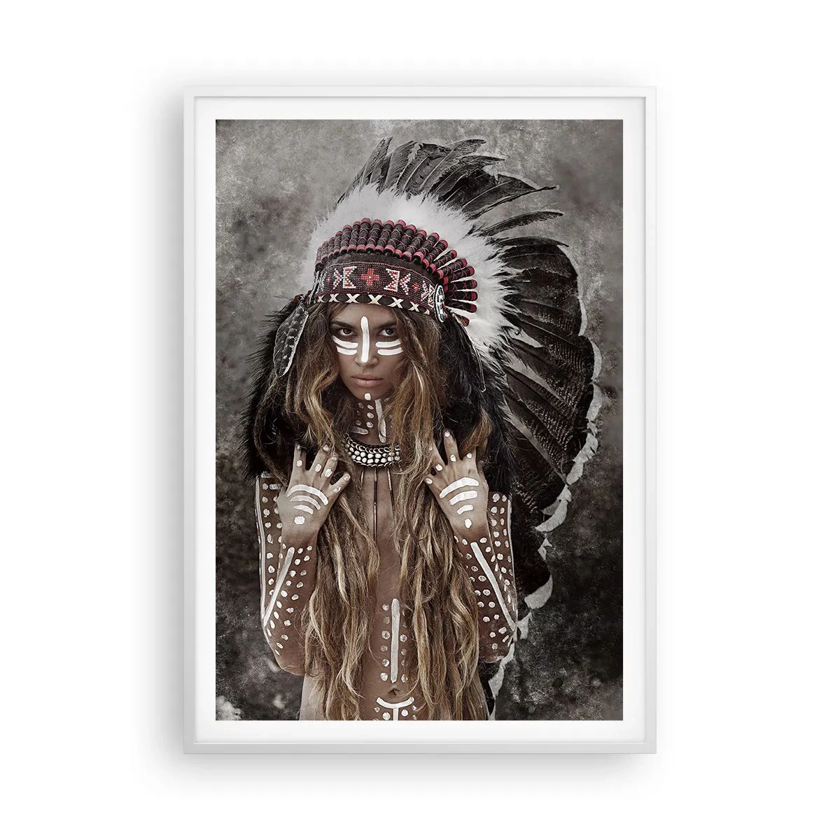 Affisch i vit ram - Hemlighet av stammens styrka - 70x100 cm