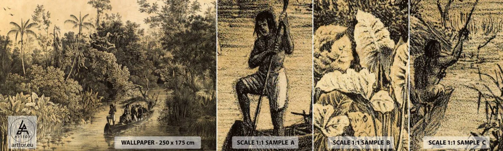 Fototapet Prov Standard Eco - Resa till källan - Djungel, Amazonia, Tropikerna - 100x30 cm