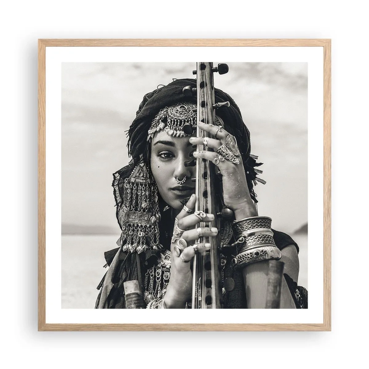 Affisch i ram av ljusek - Bara Orientens musik - 60x60 cm