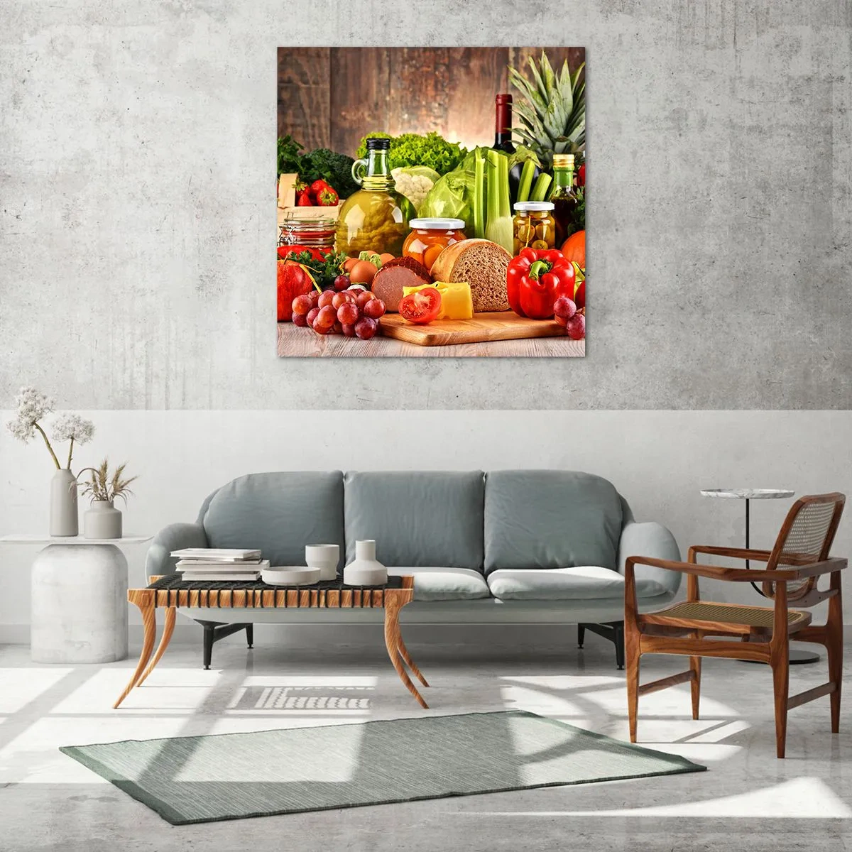 Glastavla - Bild på glas - Rökt, ugnstekt, marinerad - 70x70 cm