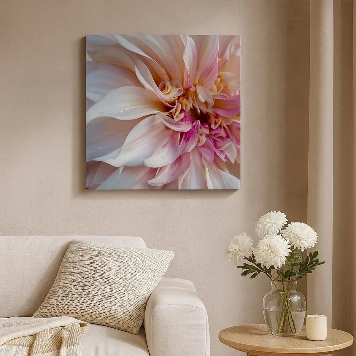 Canvastavla - Bild på duk - Blommande friskhet - 30x30 cm