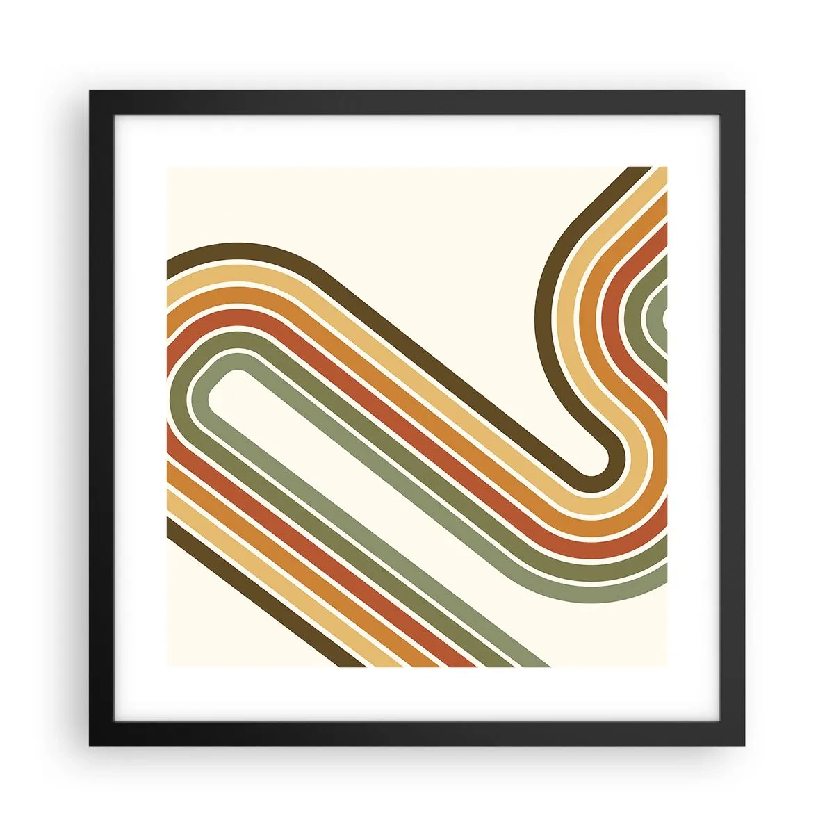 Affisch i svart ram - Zig-zack mot målet - 40x40 cm