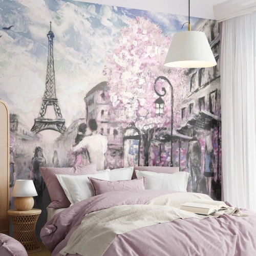 Fototapet Standard Eco - Bli kär bara i... - Stad, Eiffeltornet, Paris - 450x315 cm