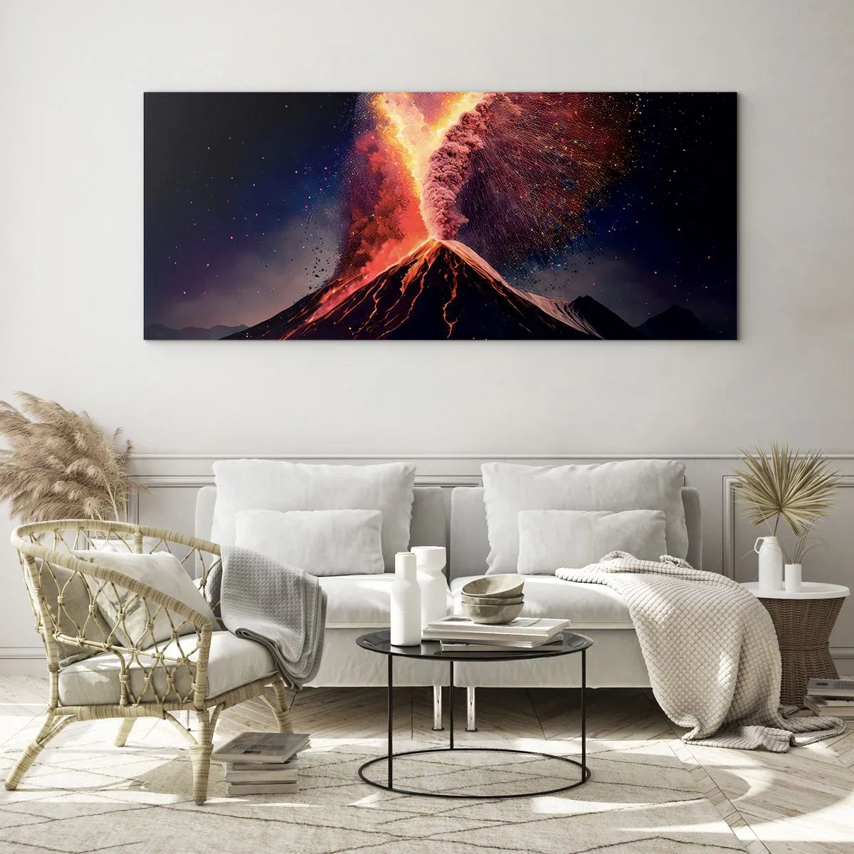 Glastavla - Bild på glas - Skönhet och skräck - 100x40 cm