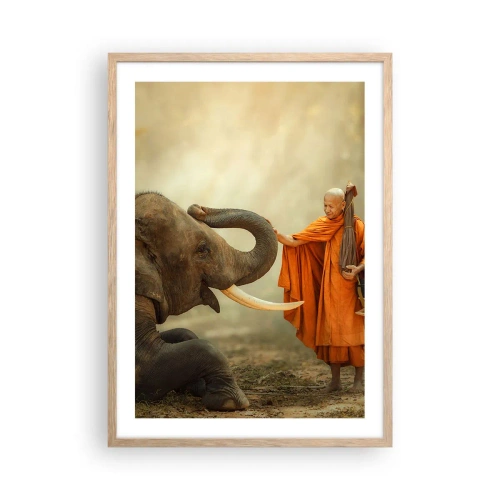 Affisch i ram av ljusek - Ett möte under resan - 50x70 cm