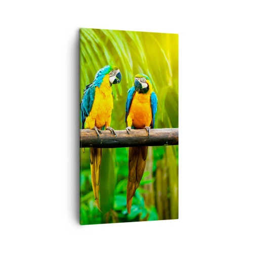 Canvastavla - Bild på duk - Har du hört att hon...? - 45x80 cm