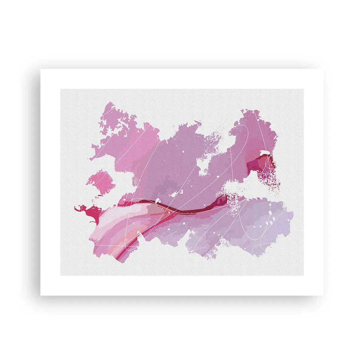 Affisch - Karta över en rosa värld - 50x40 cm