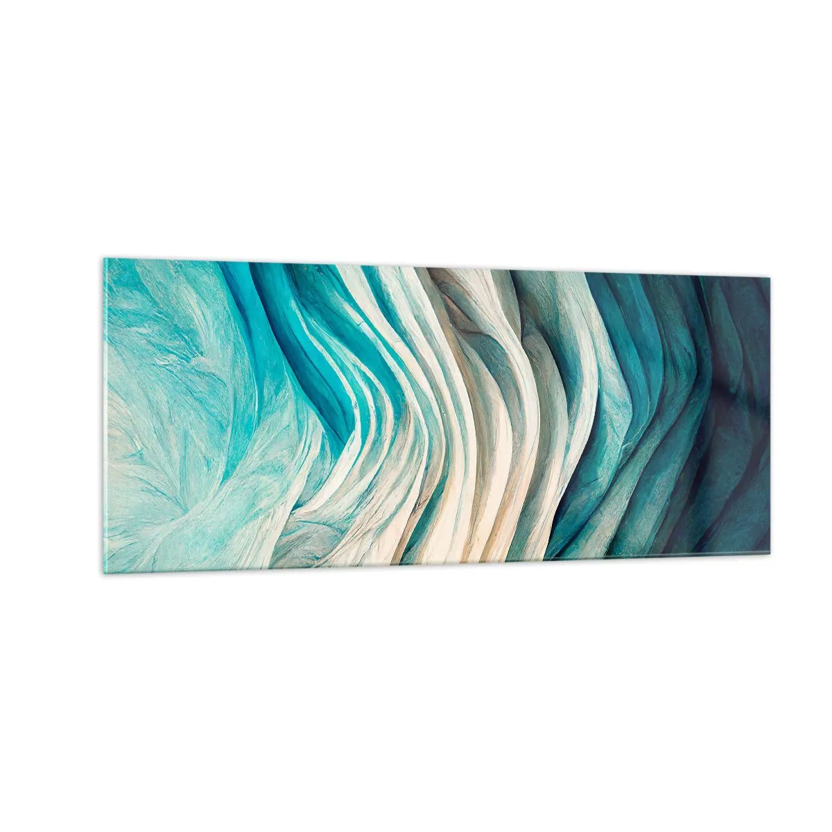 Glastavla - Bild på glas - Blå omättlighet - 100x40 cm