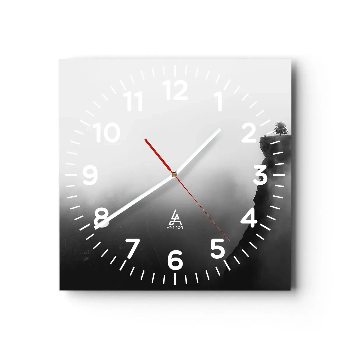 Väggklocka - Klocka på glas - På världens gräns - 40x40 cm