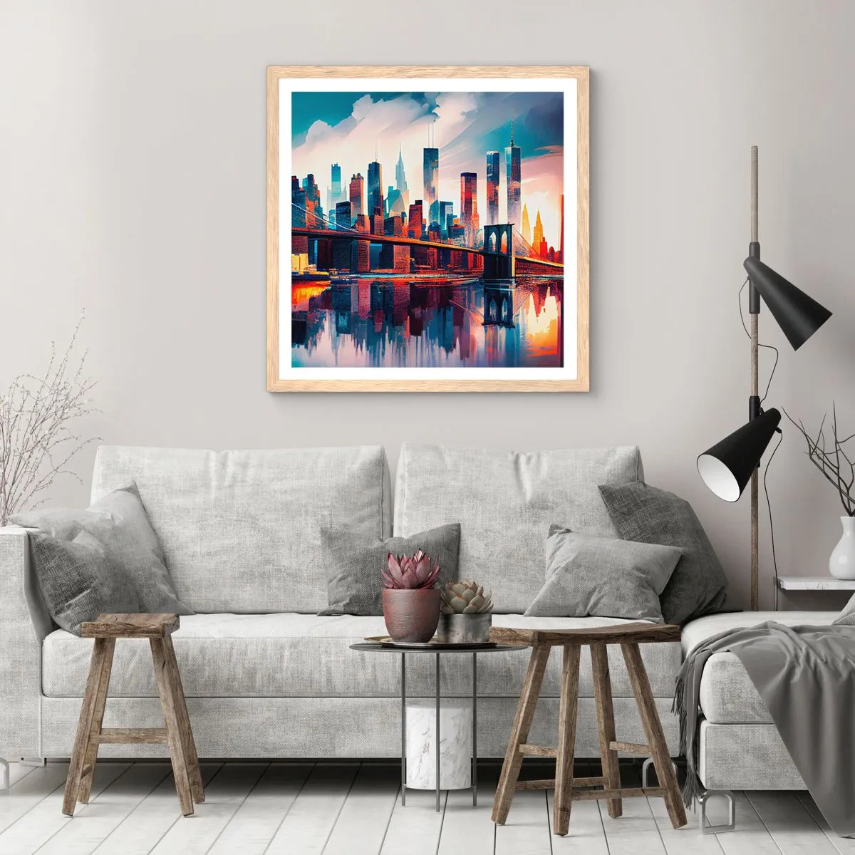 Affisch i ram av ljusek - Fenomenala New York - 40x40 cm
