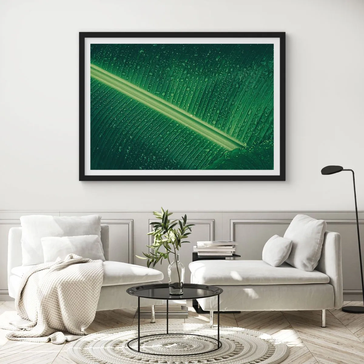 Affisch i svart ram - Grönskans struktur - 50x40 cm