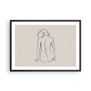 Affisch i svart ram - Naken flicka - 70x50 cm