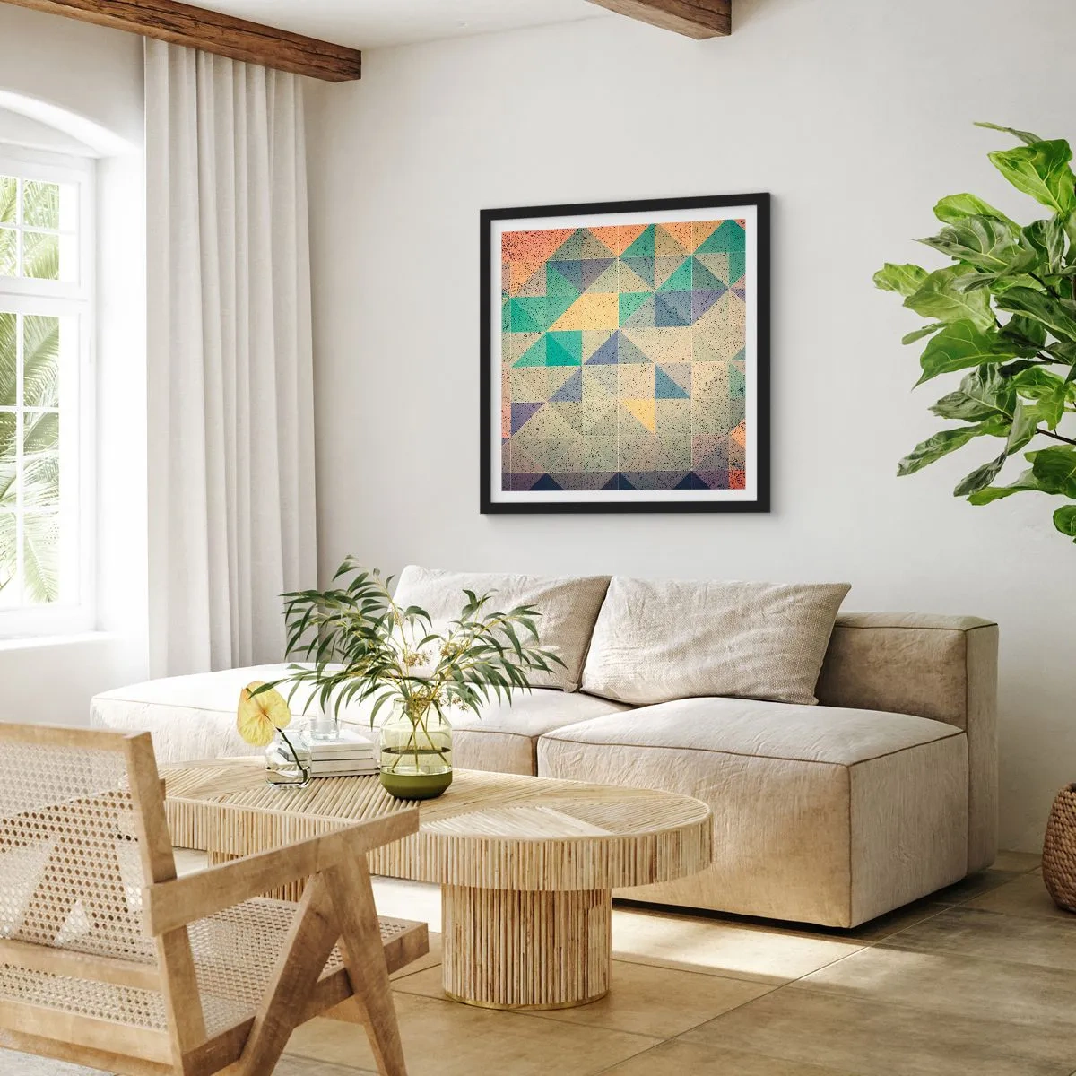Affisch i svart ram - Trianglarnas republik - 50x50 cm