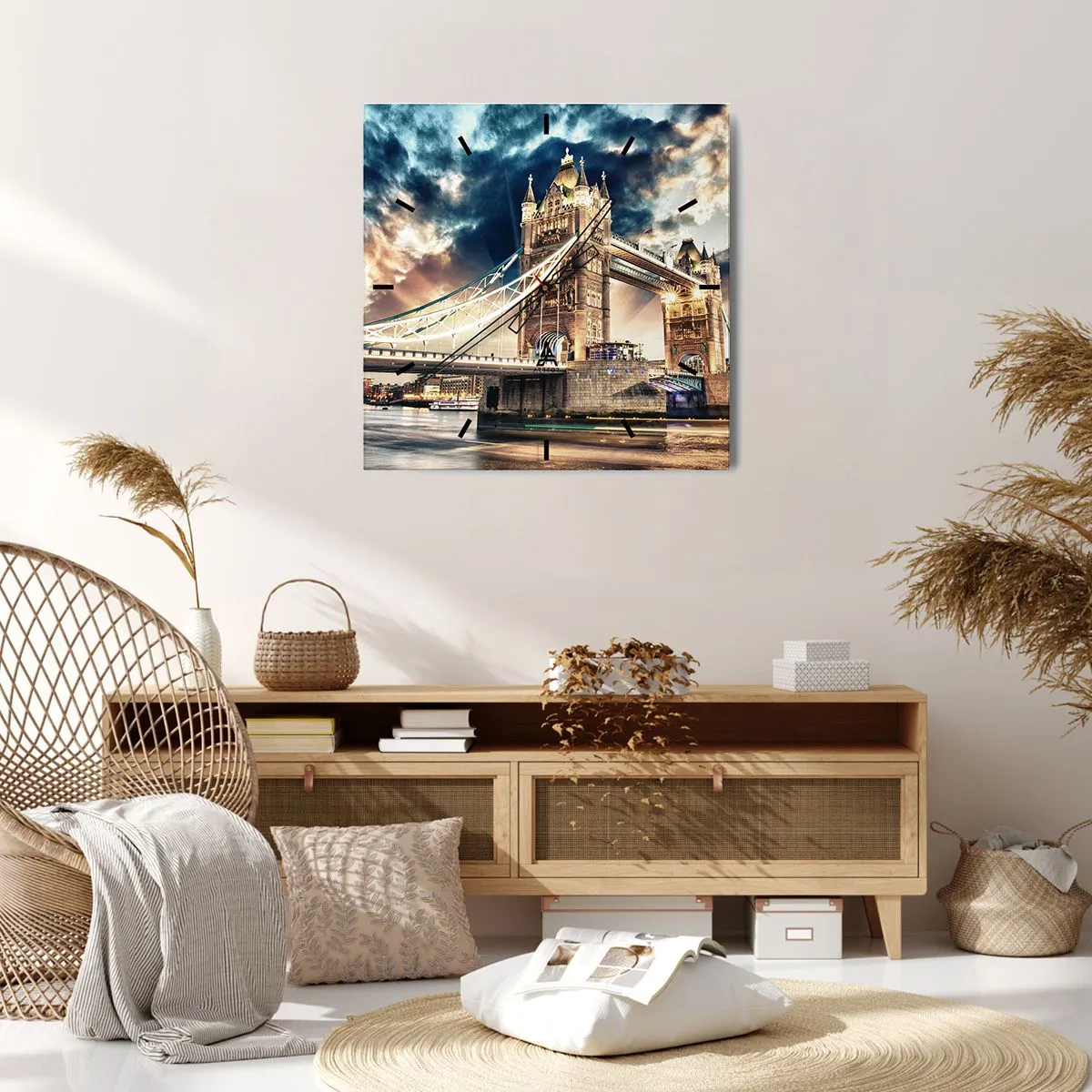 Väggklocka - Klocka på glas - Monument över viktorianska imperiet - 30x30 cm