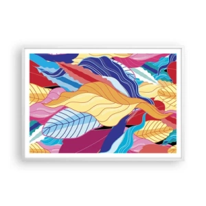 Affisch i vit ram - Färgglad röra - 100x70 cm