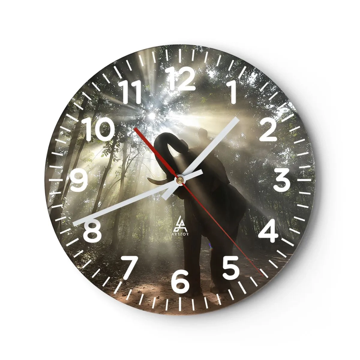 Väggklocka - Klocka på glas - Under en lycklig stjärna - 40x40 cm