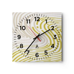 Väggklocka - Klocka på glas - Komposition med en mjuk böjning - 30x30 cm