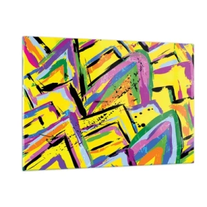 Glastavla - Bild på glas - Skriker av glädje - 120x80 cm