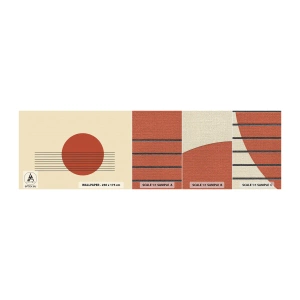 Provbit av fototapet Premium Canvas - Cirkel och linjer - Abstraktion, Bit, Grafik - 100x30 cm