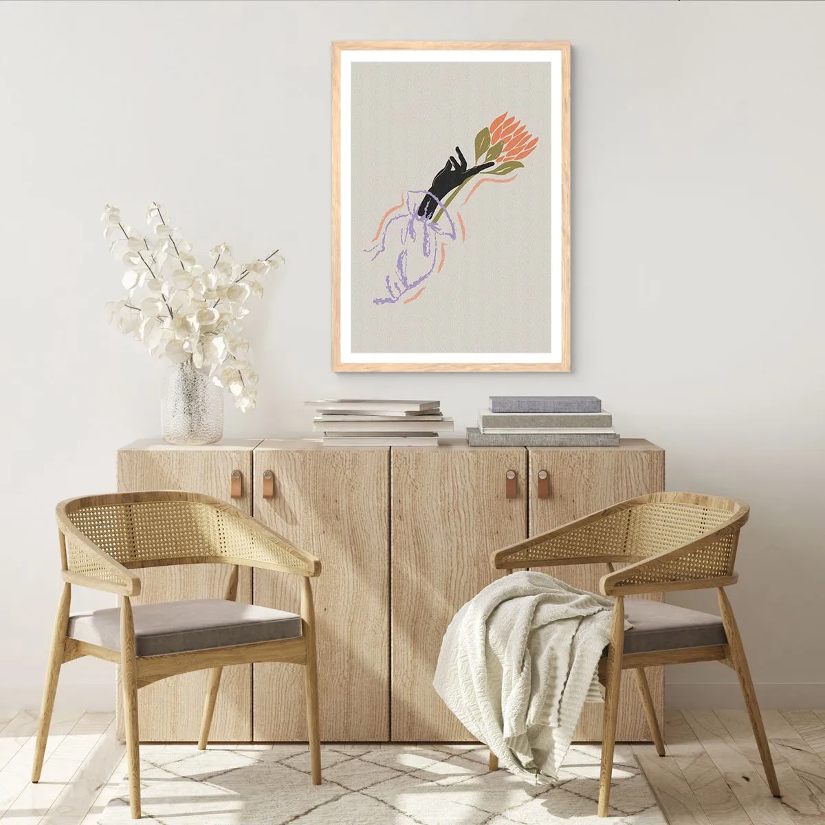 Affisch i ram av ljusek - En systerlig beröring - 40x50 cm