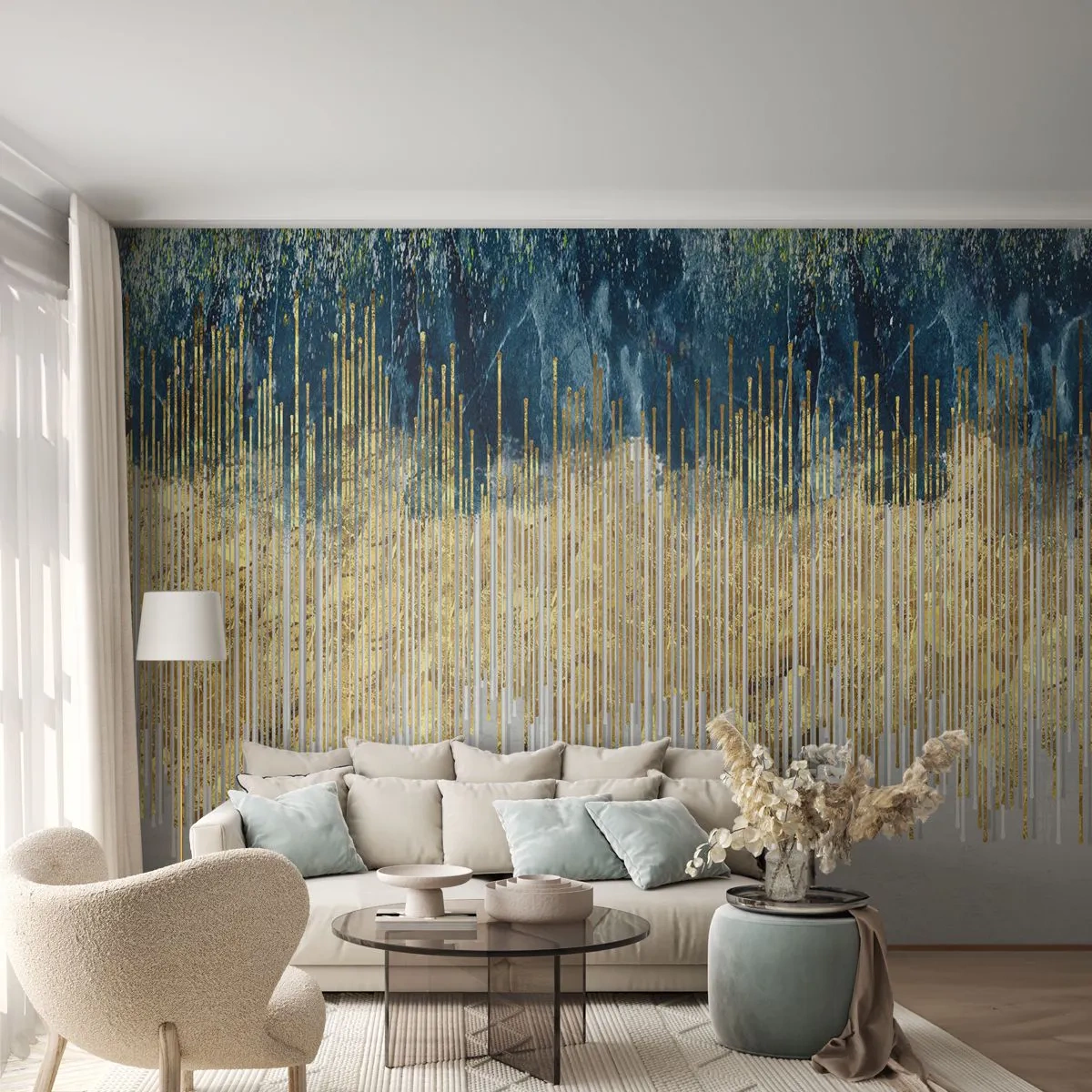 Självhäftande Fototapet Deluxe Sticker - Förgylld gräns - Bit, Art déco, Samtida - 200x140 cm