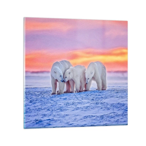 Glastavla - Bild på glas - Det räcker med familjevärme - 50x50 cm