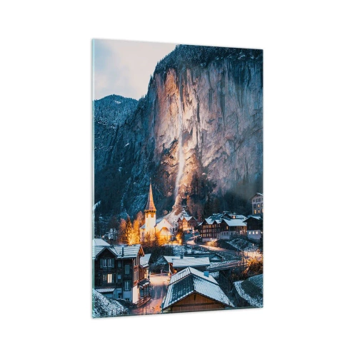 Glastavla - Bild på glas - Vinterns ljusa ande - 70x100 cm