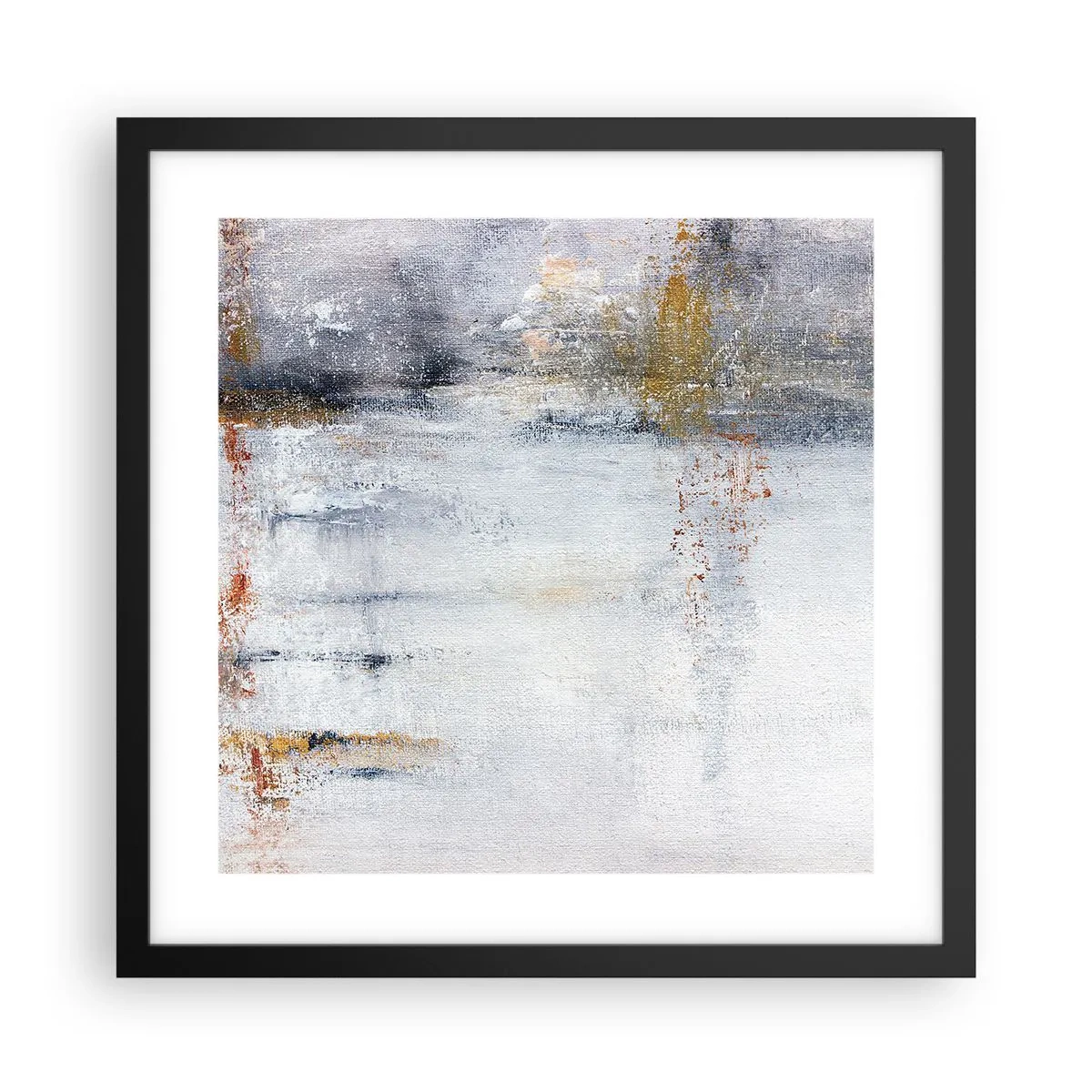 Affisch i svart ram - Bakom luftridån - 40x40 cm