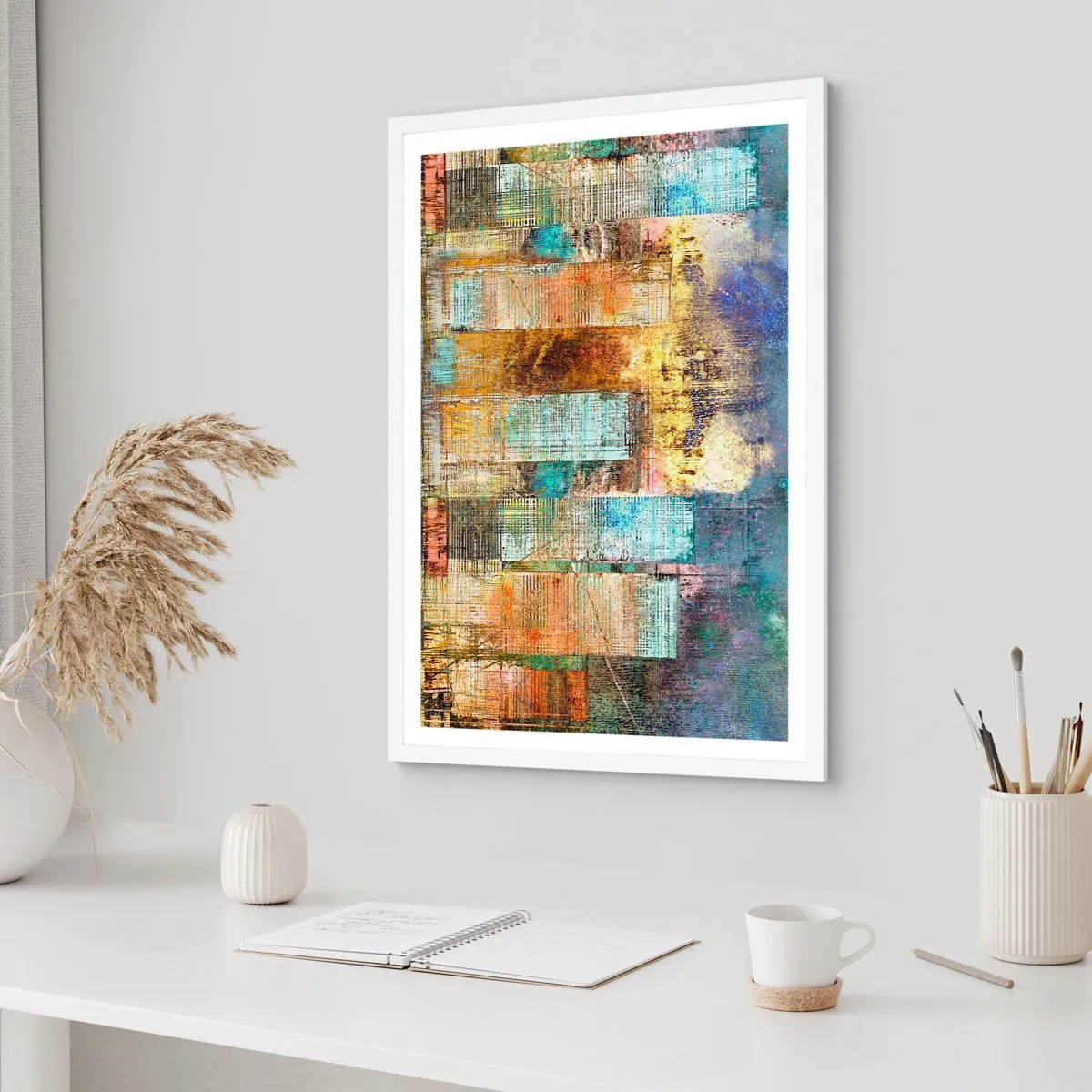 Affisch i vit ram - Solig metropol - 40x50 cm