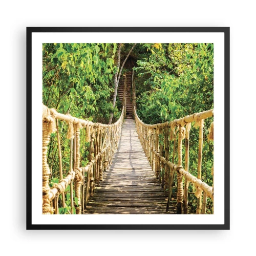 Affisch i svart ram - Upphängd i grönskan - 60x60 cm