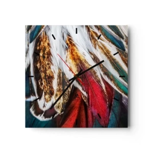 Väggklocka - Klocka på glas - flyghemligheter - 30x30 cm