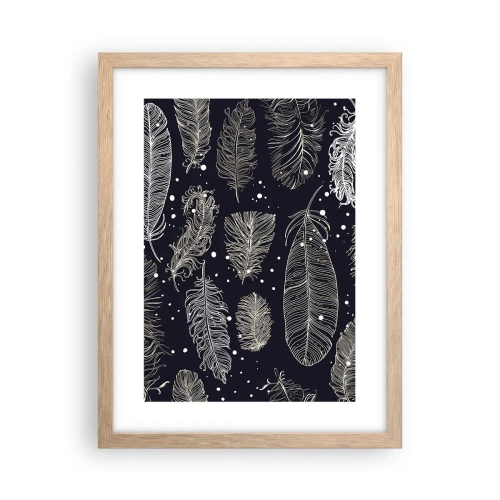 Affisch i ram av ljusek - Fjäderspets - 30x40 cm