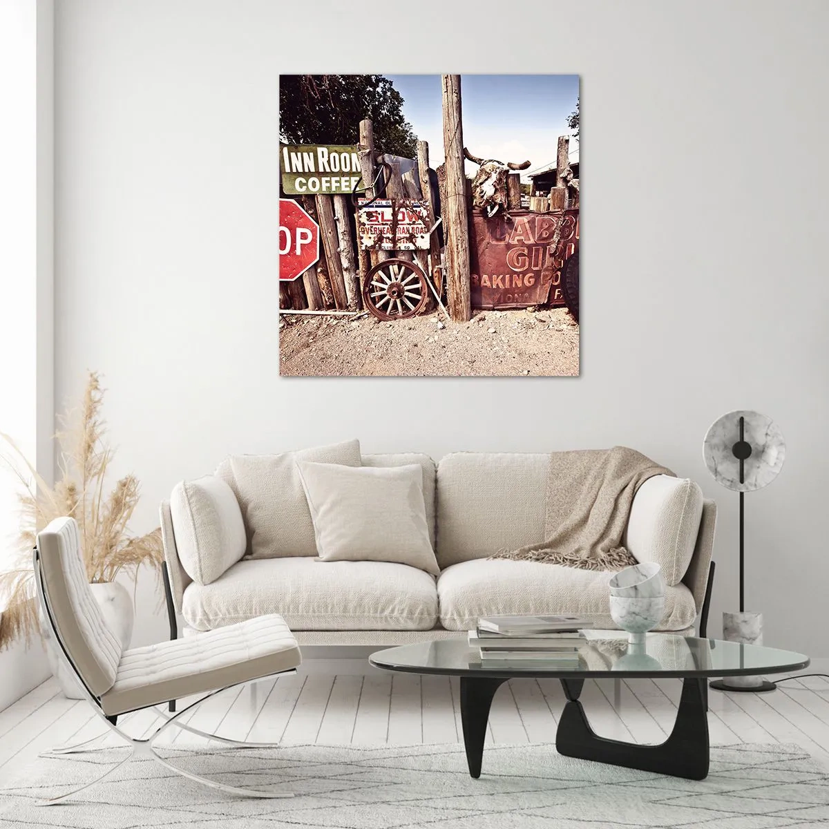 Glastavla - Bild på glas - Och tiden står stilla - 50x50 cm