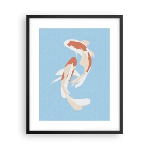 Affisch i svart ram - Spontan synkroniserad simning - 40x50 cm