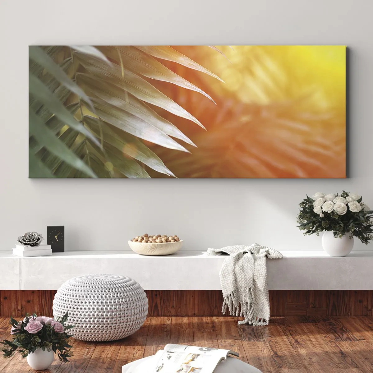 Canvastavla - Bild på duk - En morgon i djungeln - 100x40 cm