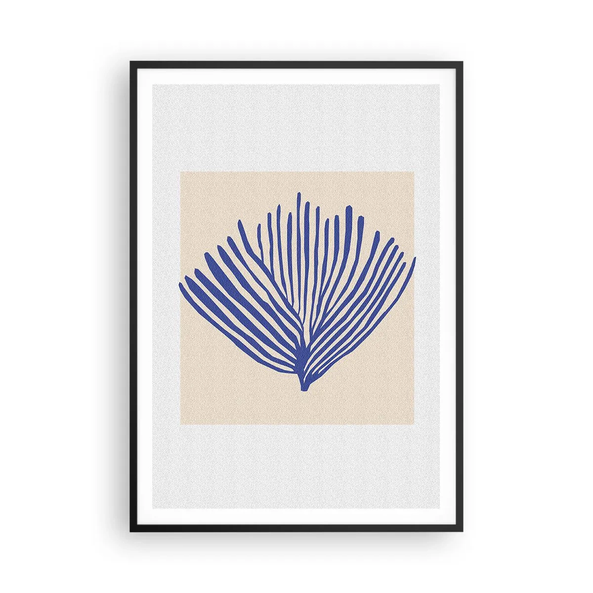 Affisch i svart ram - Blå solfjäder - 70x100 cm