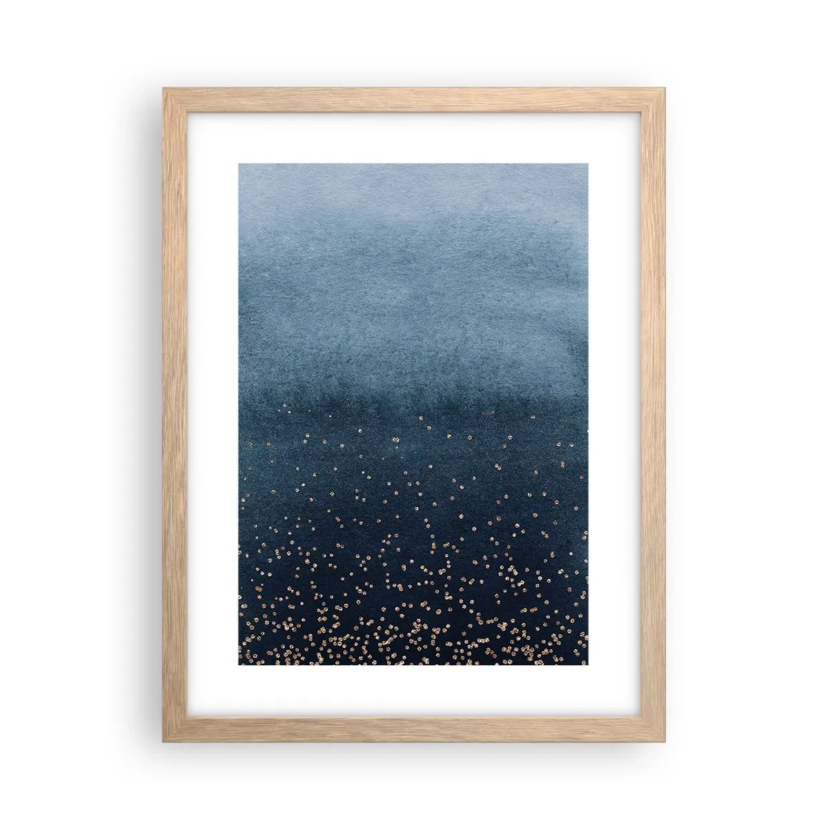 Affisch i ram av ljusek - Komposition – blåa faser - 30x40 cm