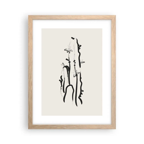 Affisch i ram av ljusek - Blommande ört - 30x40 cm