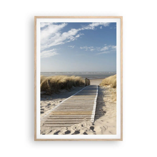 Affisch i ram av ljusek - Bortom sanddynan, i gräsets brus - 70x100 cm
