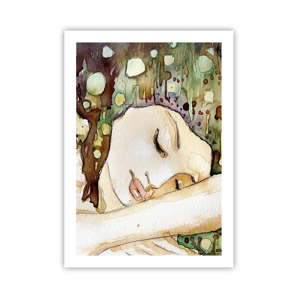 Affisch - Smaragd-viol dröm - 50x70 cm
